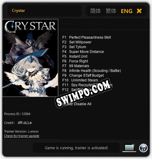 Crystar: Трейнер +12 [v1.4]