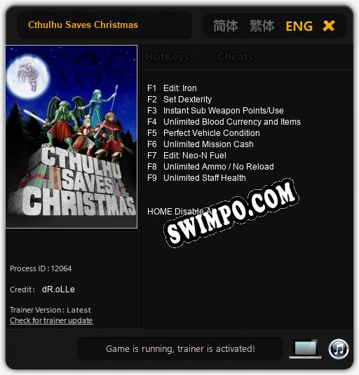 Трейнер для Cthulhu Saves Christmas [v1.0.5]
