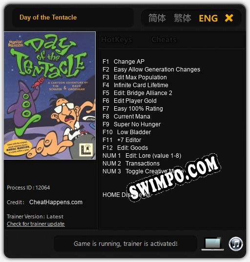 Day of the Tentacle: Читы, Трейнер +15 [CheatHappens.com]