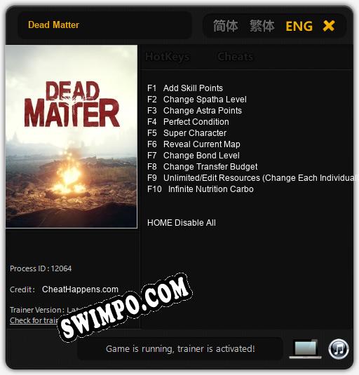 Dead Matter: Читы, Трейнер +10 [CheatHappens.com]