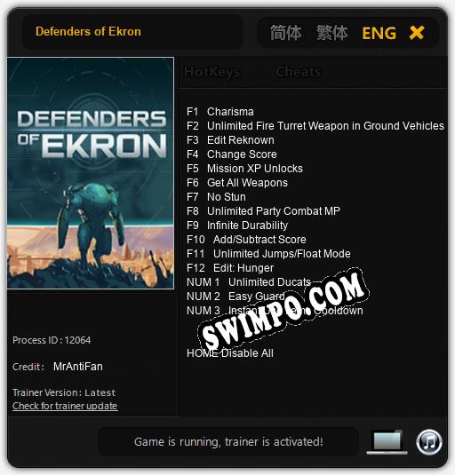 Трейнер для Defenders of Ekron [v1.0.3]