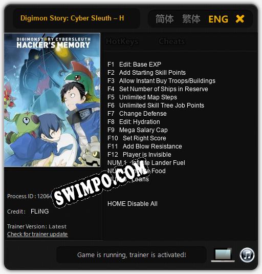 Digimon Story: Cyber Sleuth вЂ“ Hackers Memory: Читы, Трейнер +15 [FLiNG]