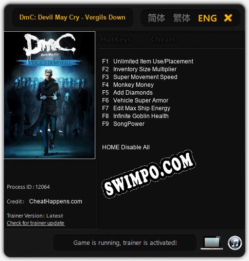 DmC: Devil May Cry - Vergils Downfall: Читы, Трейнер +9 [CheatHappens.com]