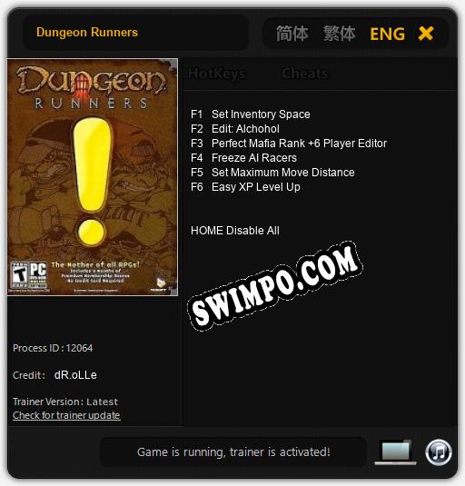 Трейнер для Dungeon Runners [v1.0.8]