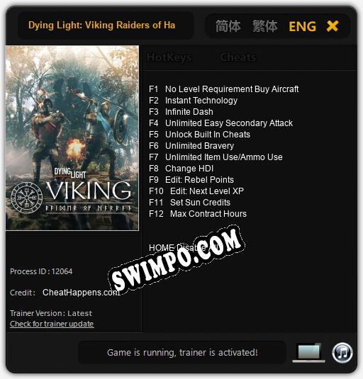 Dying Light: Viking Raiders of Harran: ТРЕЙНЕР И ЧИТЫ (V1.0.59)
