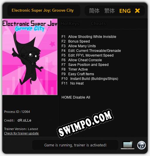 Electronic Super Joy: Groove City: Трейнер +11 [v1.3]