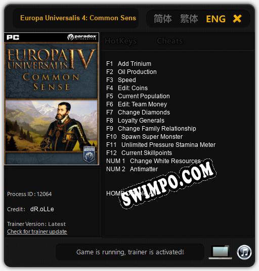 Europa Universalis 4: Common Sense: Трейнер +14 [v1.6]
