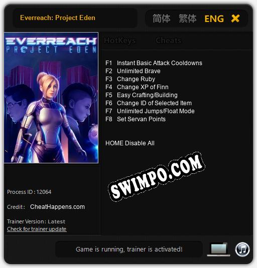Everreach: Project Eden: Трейнер +8 [v1.7]