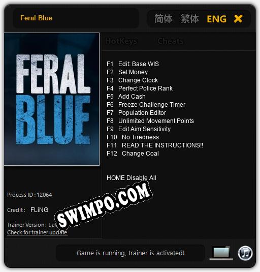Трейнер для Feral Blue [v1.0.1]