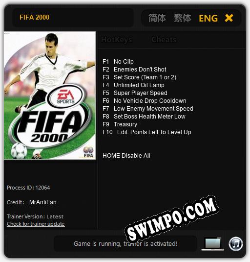FIFA 2000: Трейнер +10 [v1.1]