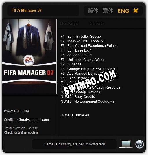 FIFA Manager 07: Трейнер +15 [v1.9]