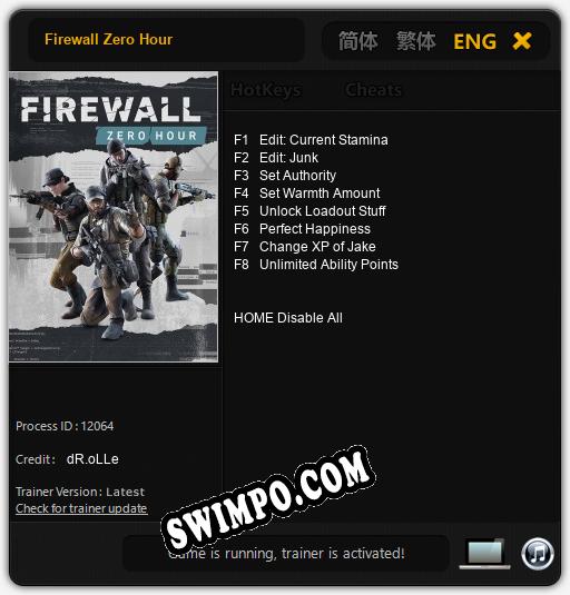 Трейнер для Firewall Zero Hour [v1.0.7]