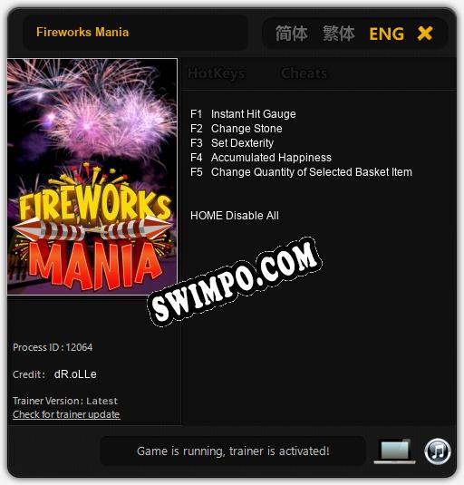 Fireworks Mania: Читы, Трейнер +5 [dR.oLLe]