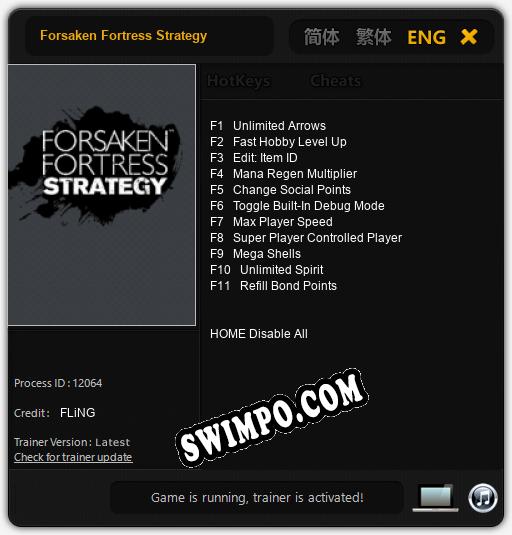 Forsaken Fortress Strategy: Читы, Трейнер +11 [FLiNG]