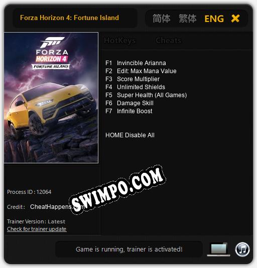 Трейнер для Forza Horizon 4: Fortune Island [v1.0.7]