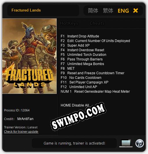 Fractured Lands: ТРЕЙНЕР И ЧИТЫ (V1.0.23)