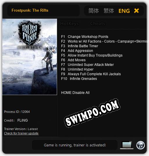 Frostpunk: The Rifts: Читы, Трейнер +10 [FLiNG]