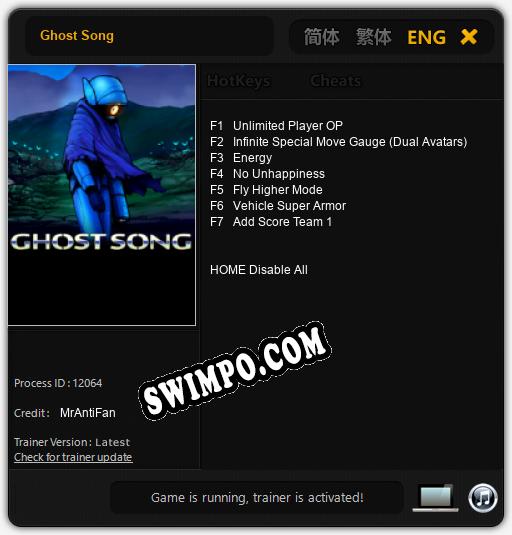 Трейнер для Ghost Song [v1.0.4]