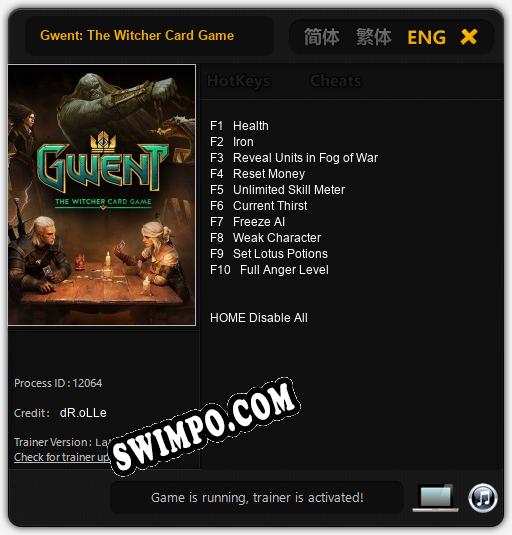 Gwent: The Witcher Card Game: ТРЕЙНЕР И ЧИТЫ (V1.0.33)