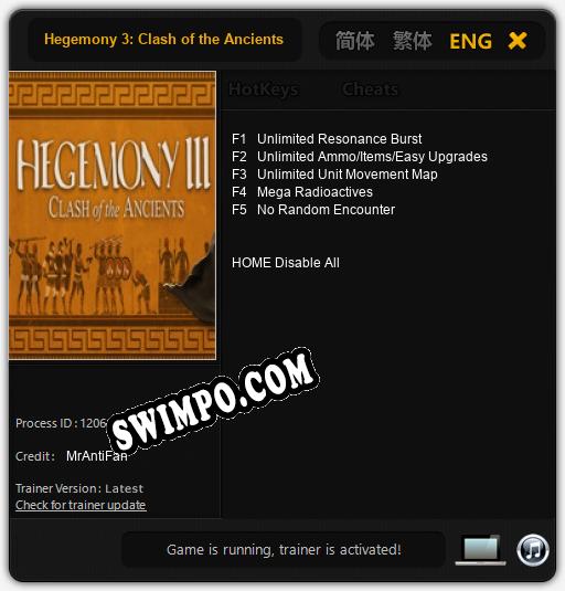Hegemony 3: Clash of the Ancients: ТРЕЙНЕР И ЧИТЫ (V1.0.10)