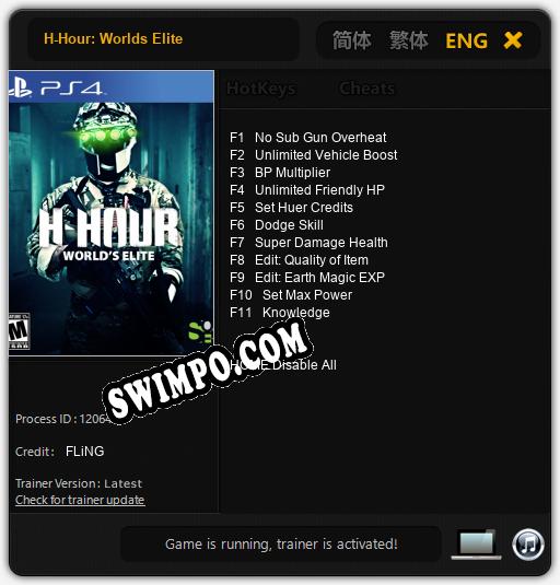 H-Hour: Worlds Elite: ТРЕЙНЕР И ЧИТЫ (V1.0.6)