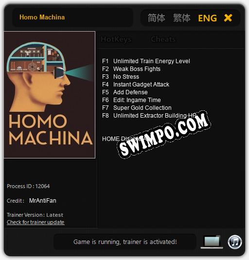 Homo Machina: Читы, Трейнер +8 [MrAntiFan]