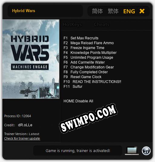 Hybrid Wars: ТРЕЙНЕР И ЧИТЫ (V1.0.36)