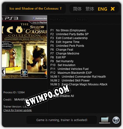 Ico and Shadow of the Colossus: The Collection: Трейнер +15 [v1.7]