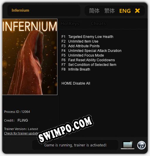 Трейнер для Infernium [v1.0.5]