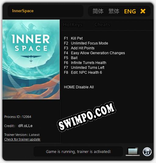 InnerSpace: Читы, Трейнер +8 [dR.oLLe]