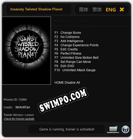 Insanely Twisted Shadow Planet: ТРЕЙНЕР И ЧИТЫ (V1.0.19)