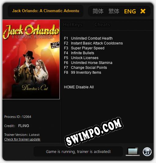 Jack Orlando: A Cinematic Adventure - Directors Cut: ТРЕЙНЕР И ЧИТЫ (V1.0.79)