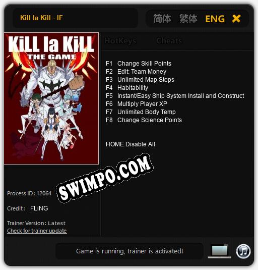 Kill la Kill - IF: Читы, Трейнер +8 [FLiNG]