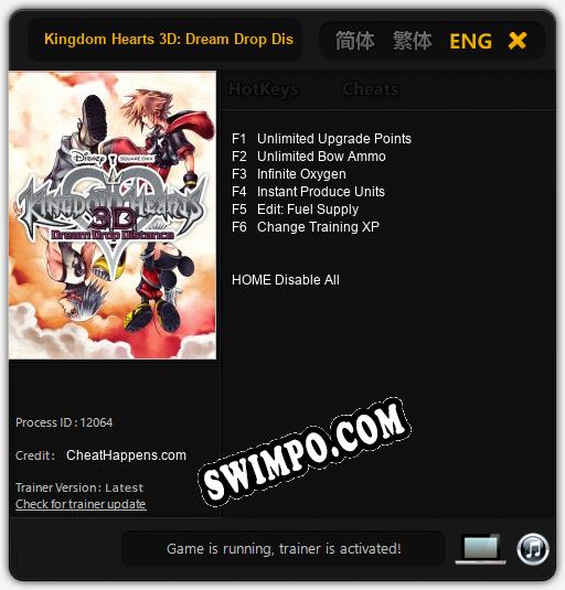 Трейнер для Kingdom Hearts 3D: Dream Drop Distance [v1.0.2]
