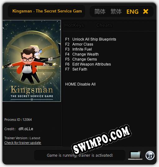 Трейнер для Kingsman - The Secret Service Game [v1.0.1]