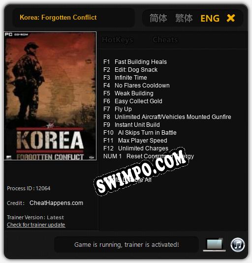 Korea: Forgotten Conflict: Читы, Трейнер +13 [CheatHappens.com]