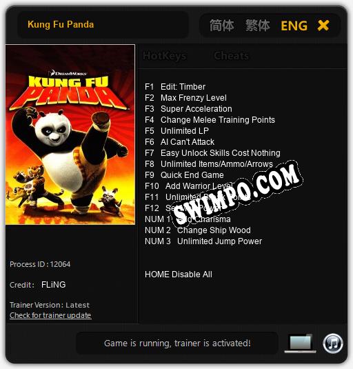 Kung Fu Panda: Трейнер +15 [v1.7]