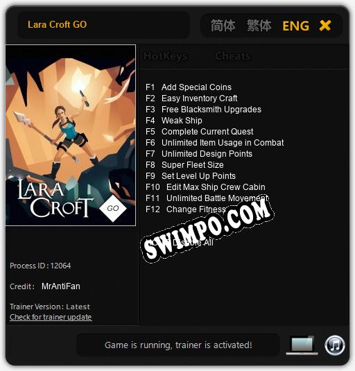 Lara Croft GO: ТРЕЙНЕР И ЧИТЫ (V1.0.86)