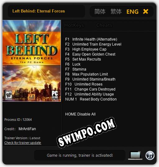 Left Behind: Eternal Forces: Читы, Трейнер +13 [MrAntiFan]
