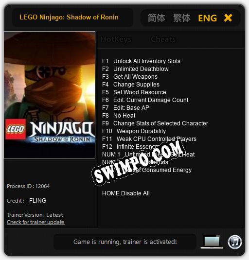 LEGO Ninjago: Shadow of Ronin: Читы, Трейнер +15 [FLiNG]