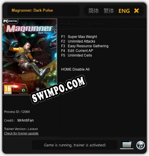 Трейнер для Magrunner: Dark Pulse [v1.0.9]