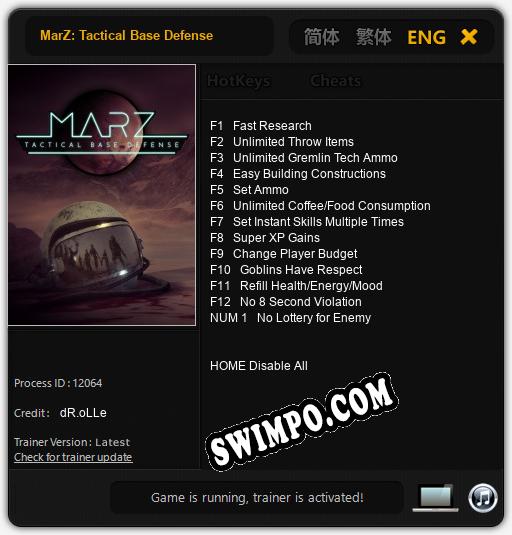 MarZ: Tactical Base Defense: Читы, Трейнер +13 [dR.oLLe]