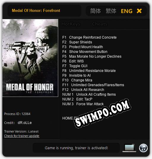 Medal Of Honor: Forefront: Читы, Трейнер +15 [dR.oLLe]