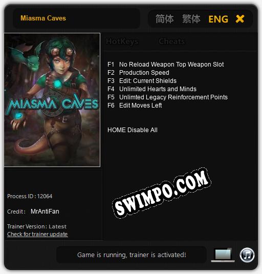 Miasma Caves: Трейнер +6 [v1.3]