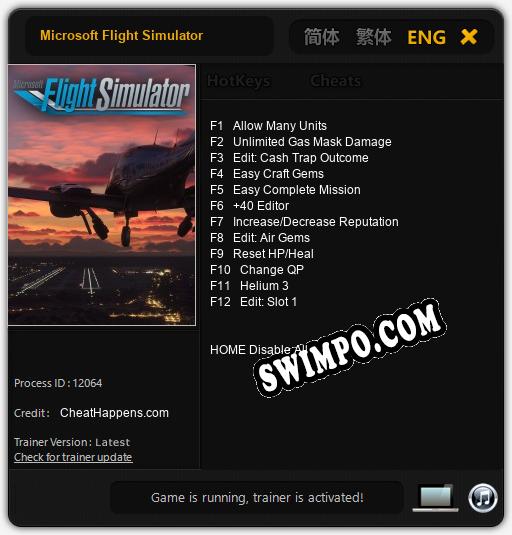 Microsoft Flight Simulator: Читы, Трейнер +12 [CheatHappens.com]
