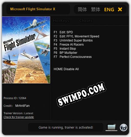 Microsoft Flight Simulator X: Трейнер +7 [v1.8]