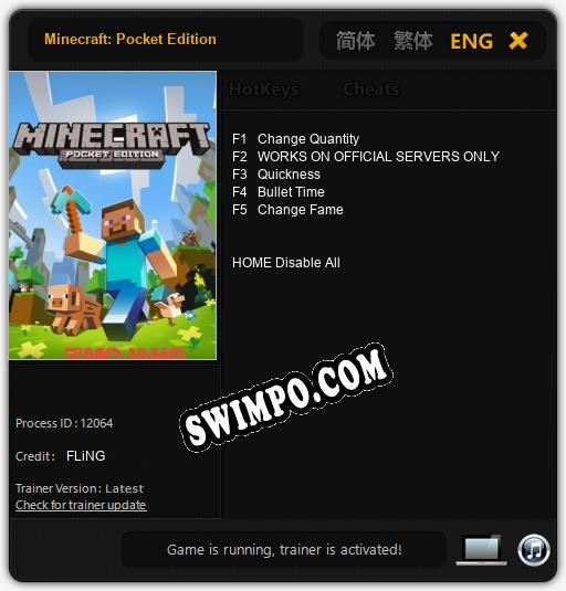 Minecraft: Pocket Edition: Трейнер +5 [v1.7]