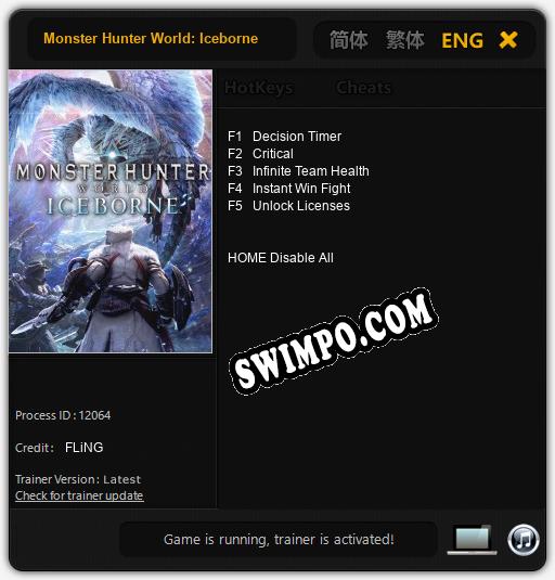 Monster Hunter World: Iceborne: ТРЕЙНЕР И ЧИТЫ (V1.0.21)