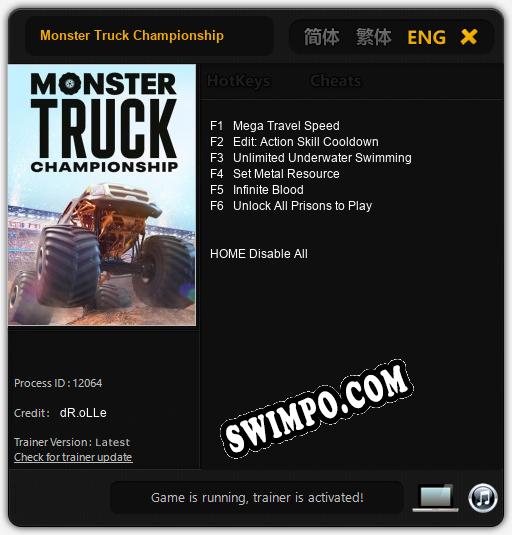 Monster Truck Championship: ТРЕЙНЕР И ЧИТЫ (V1.0.82)
