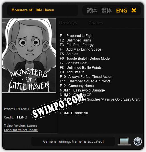 Трейнер для Monsters of Little Haven [v1.0.9]